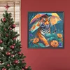 Diamond Painting-DIY Full Round Drill Umbrella Tiger