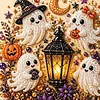 Kit de peinture en perles en diamant encadr&eacute; pour fant&ocirc;mes d&rsquo;Halloween DIY 20x20cm