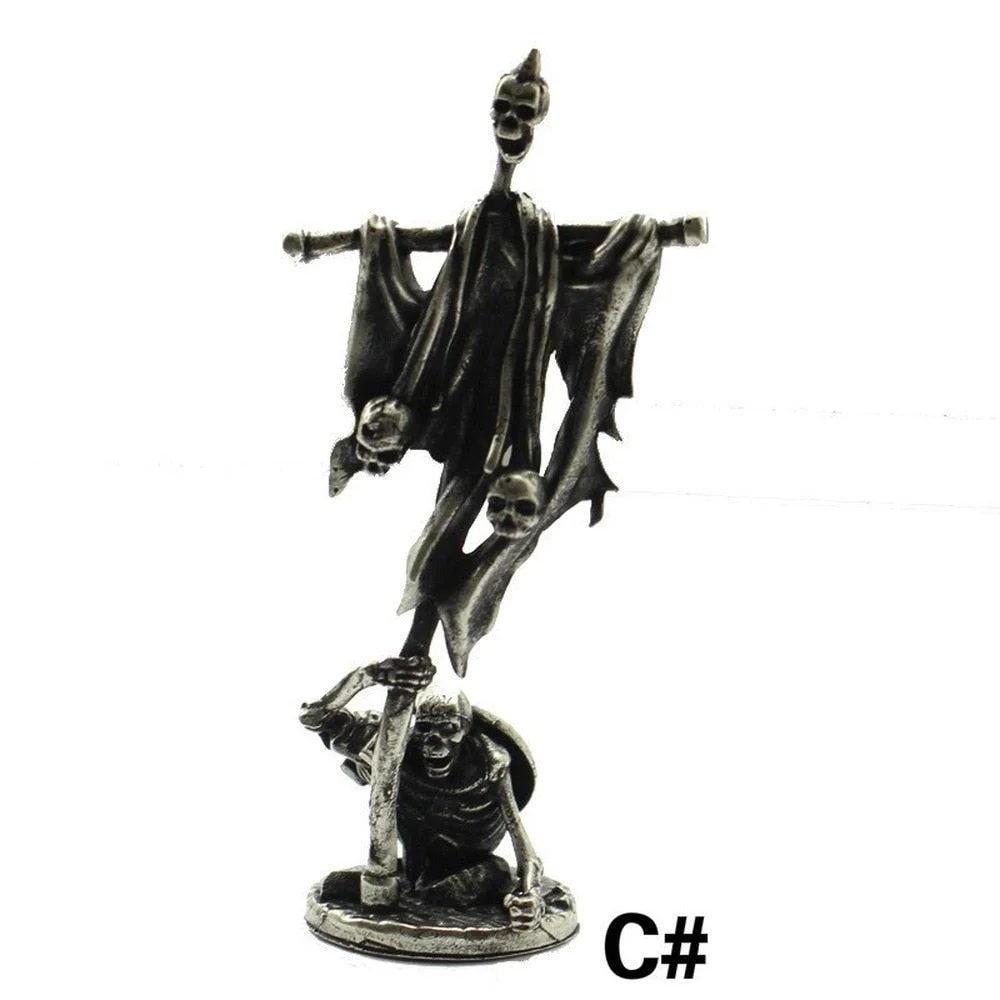 Copper Skeleton Legion Figurines Miniature Decoration Retro Metal Skull Soldier Army Model Statue Desk Toy Ornament