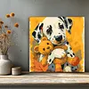 Framed Dalmatian Bear-Paint by Numbers Acrylic Painting 20*20CM With Color Box 3ML(12Colors)