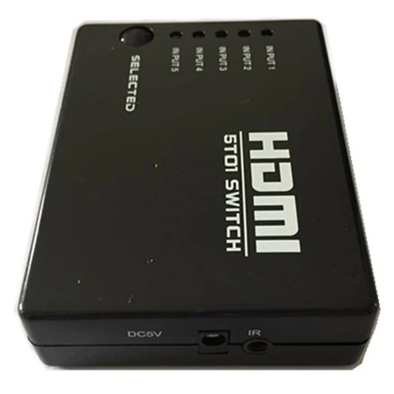 HDMI Switch 5 To 1 With IR Remote Control Supports Full HD 1080P 3D Mini HDMI Switcher 5*1