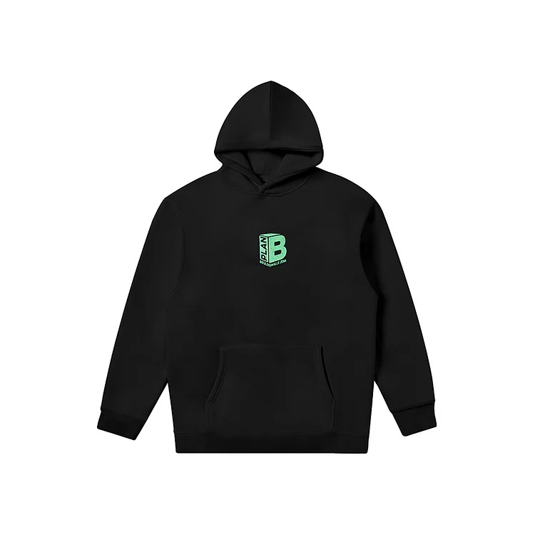 Letter B Printed Velvet Hooded Sweatshirt Loose Couple Long-Sleeved Sweatshirt at Hiphopee