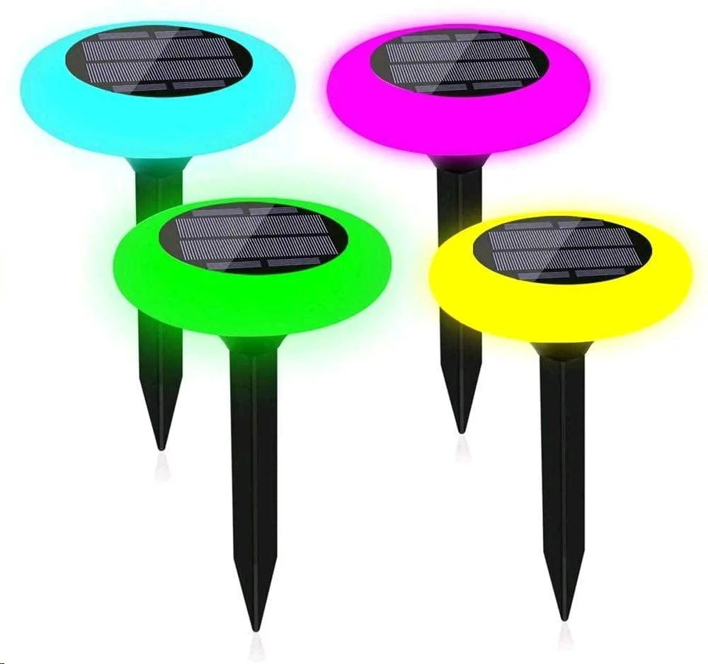 4pcs Solar Garden Colorful Lawn Lights