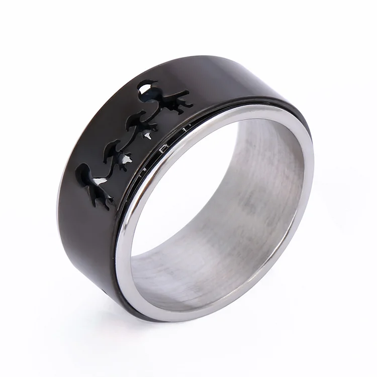 Simple Family Titanium Steel Rotatable Ring