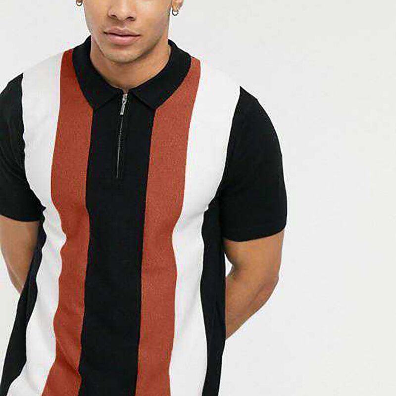 Contrast Stripes Polo Shirt-Compassnice®