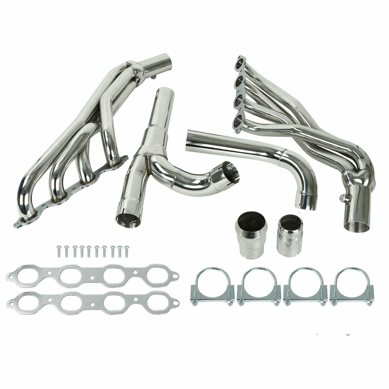 Long Tube Stainless Steel Headers w/ Y Pipe Fits Chevy GMC 1417 5.3L 6.2L