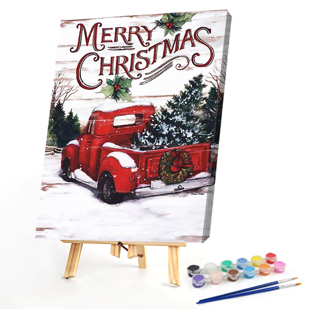 

40*50CM - Paint By Numbers - Christmas Car, 501 Original