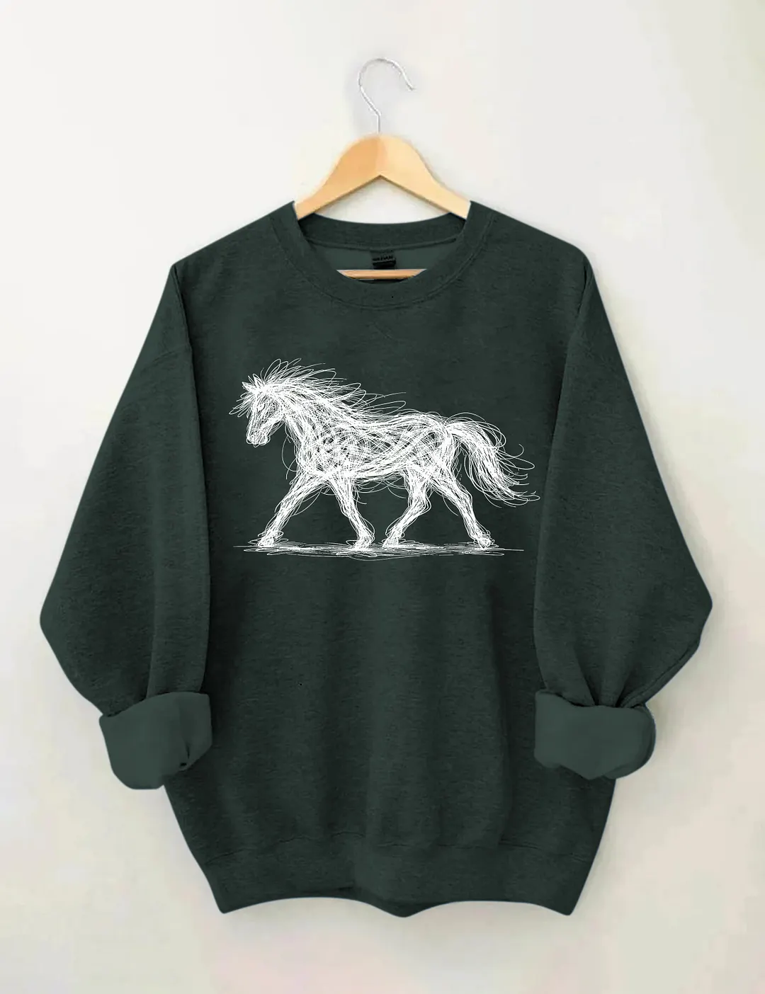 Abstract Art Line Horse Sweatshirt