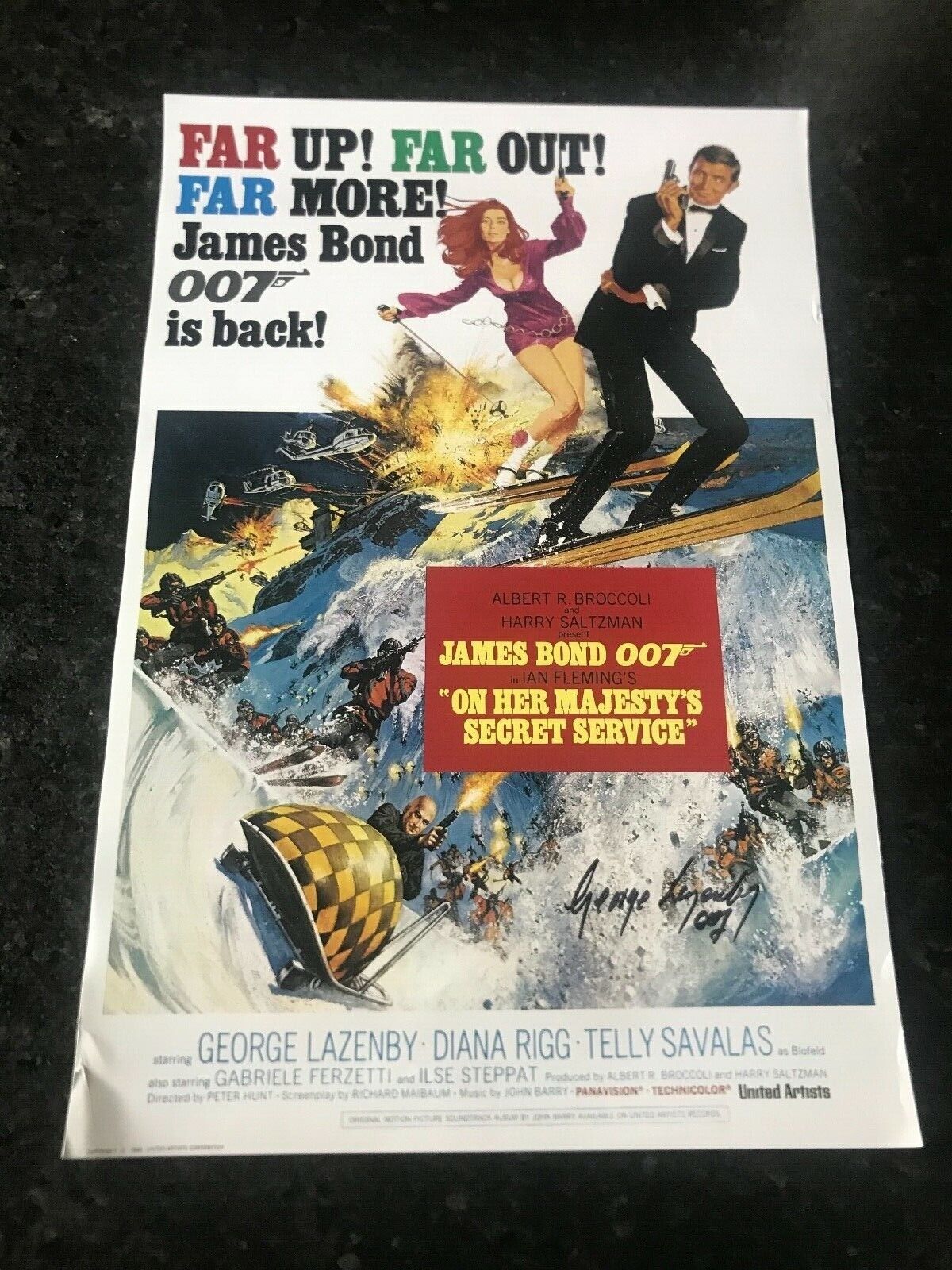 * GEORGE LAZENBY * signed 12x18 poster * MAJESTYS SECRET SERVICE * BOND * 007 *2