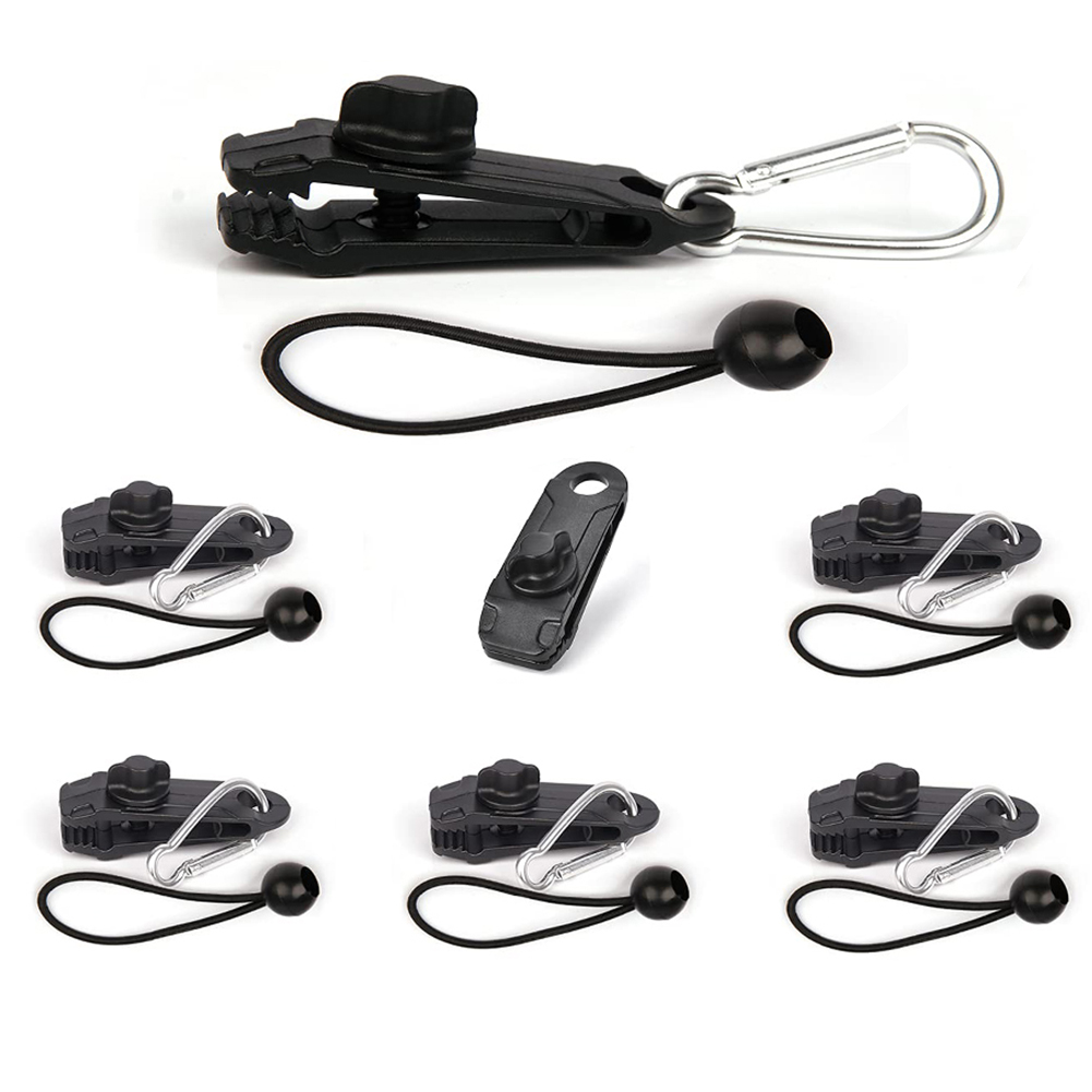

6pcs Thumb Screw Tarp Clips with 6pcs Ball Bungee Cords + 6pcs Carabiners, 501 Original