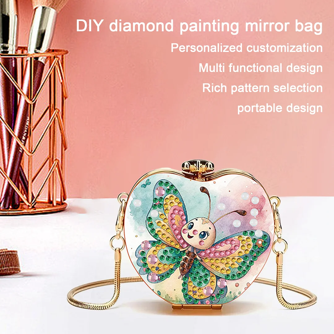Butterfly DIY Acrylic Love Art Diamond Painting Coin Purse with Chain for Women