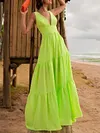 Solid Color V-Neck Maxi Dress