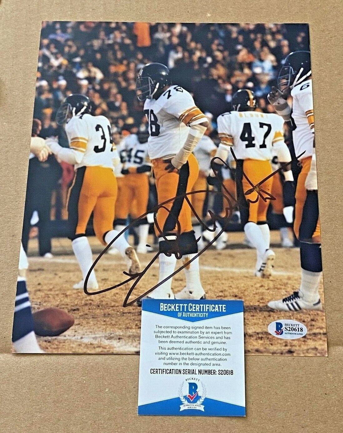 DWIGHT WHITE SIGNED 8X10 PITTSBURGH STEELERS Photo Poster painting BECKETT CERTIFIED