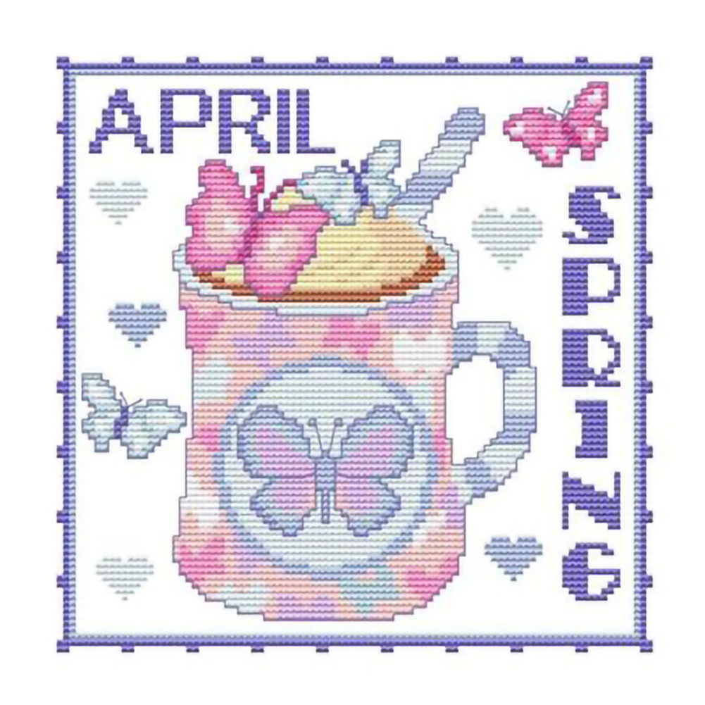 

Cup - 11CT Stamped Cross Stitch - 36*36CM, 501 Original