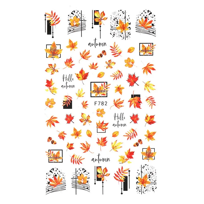 1pcs Autumn Winter Nail Sticker Robin Snow Birds Flower New Year Halloween Christmas 3D Decals Nail Art Design Decor Accessories-Nail Inspo