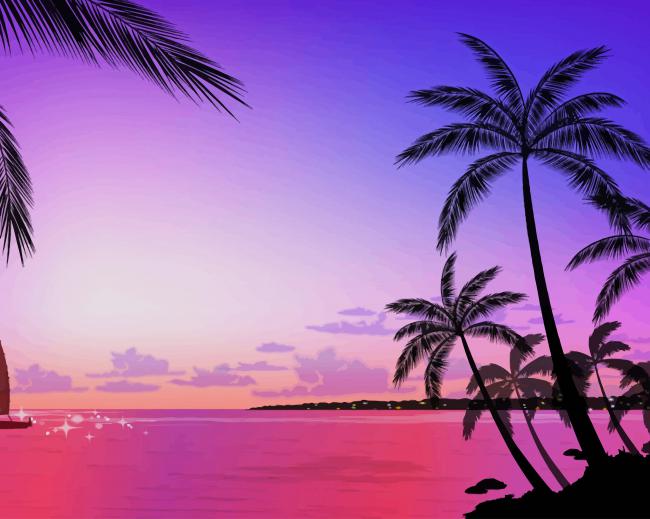 

Pink Sunset – Paint By Numbers - 40*50CM, 501 Original