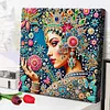 Diamond Painting-DIY Special Shaped Drill Colorful Woman with Frame(29x29cm)
