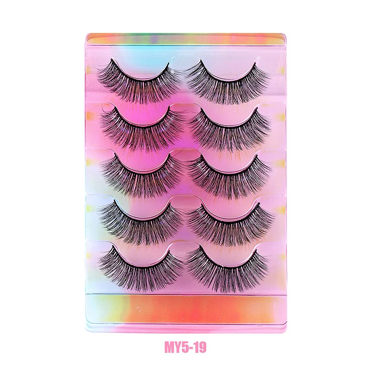 3D Multi-Layer Thick 5 Pairs Natural Eyelashes Natural Eyelashes Simulated Curling False Eyelashes