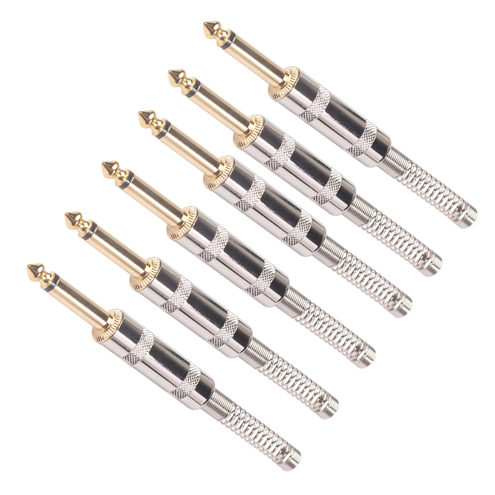 TC048 6.35mm Jack Male Mono Audio Connector Soldering Adapter (6pcs)(Gold) от Cesdeals WW