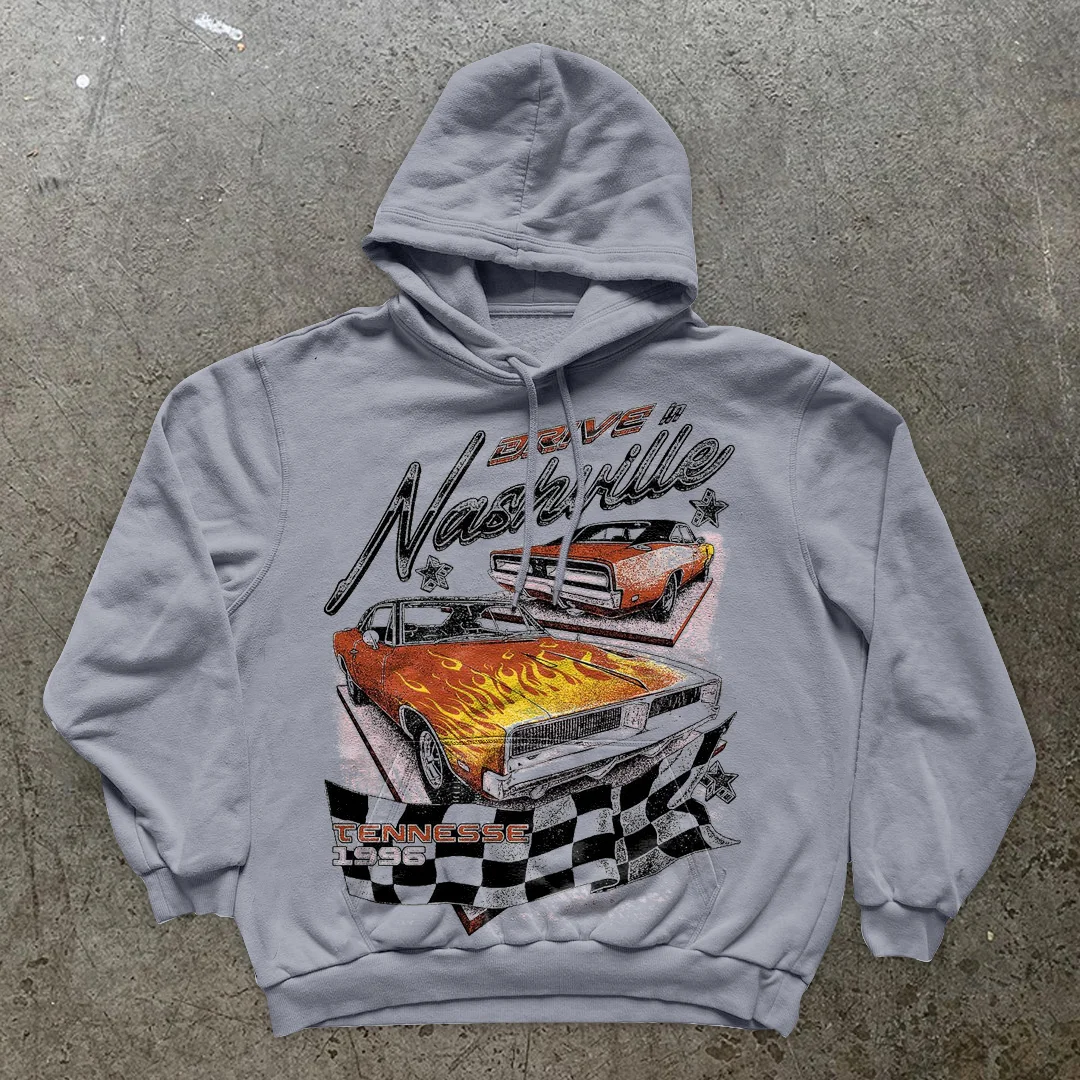 Traffic jam hip-hop fashion brand print long-sleeved hoodie