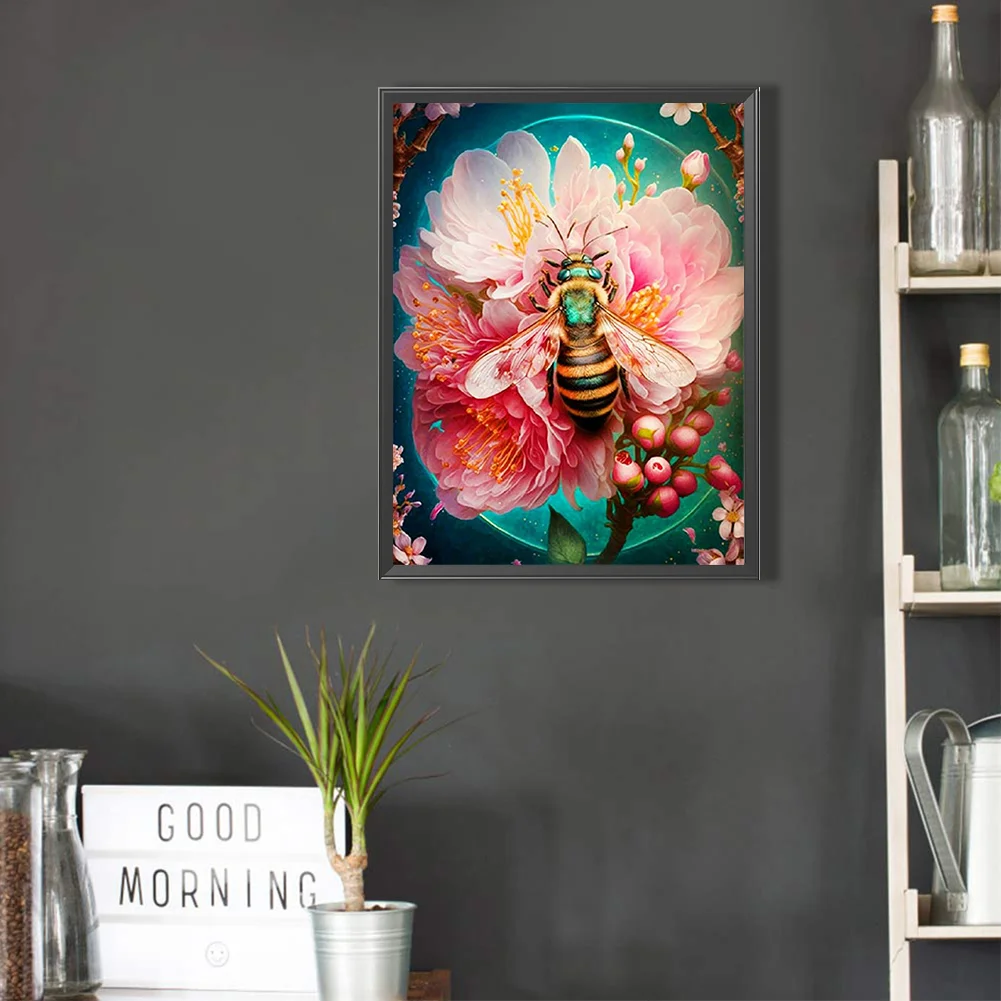 Full Round Diamond Painting 30*40cm - Flower Bee