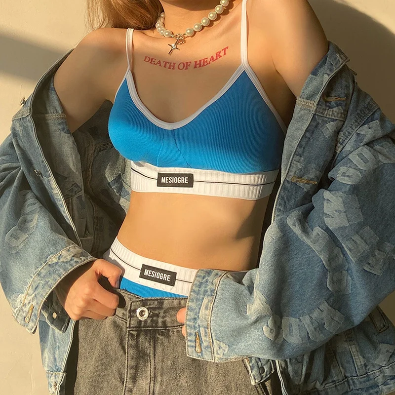 Uveng New Women's Clothing In Autumn And Winter 2020 Is Wearing A Colorful Umbilly Fashion Sling Vest Shorts Two-Piece Set Of Women