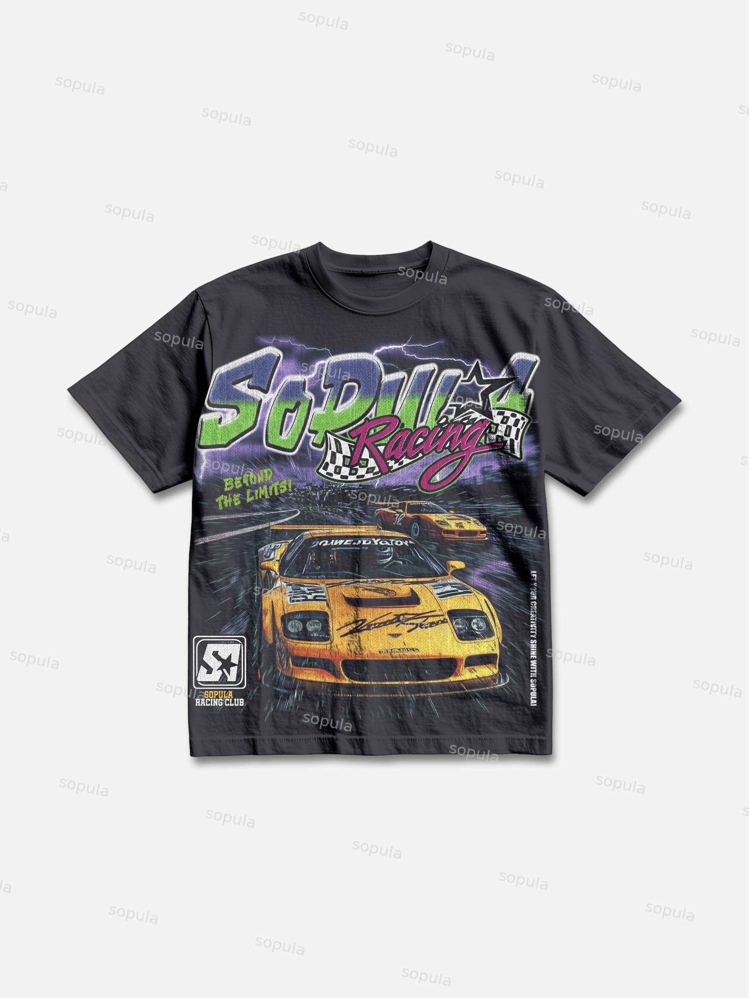 Y2k Racing & Motor Club Vintage Graphics Cotton T-shirt - SOPULA