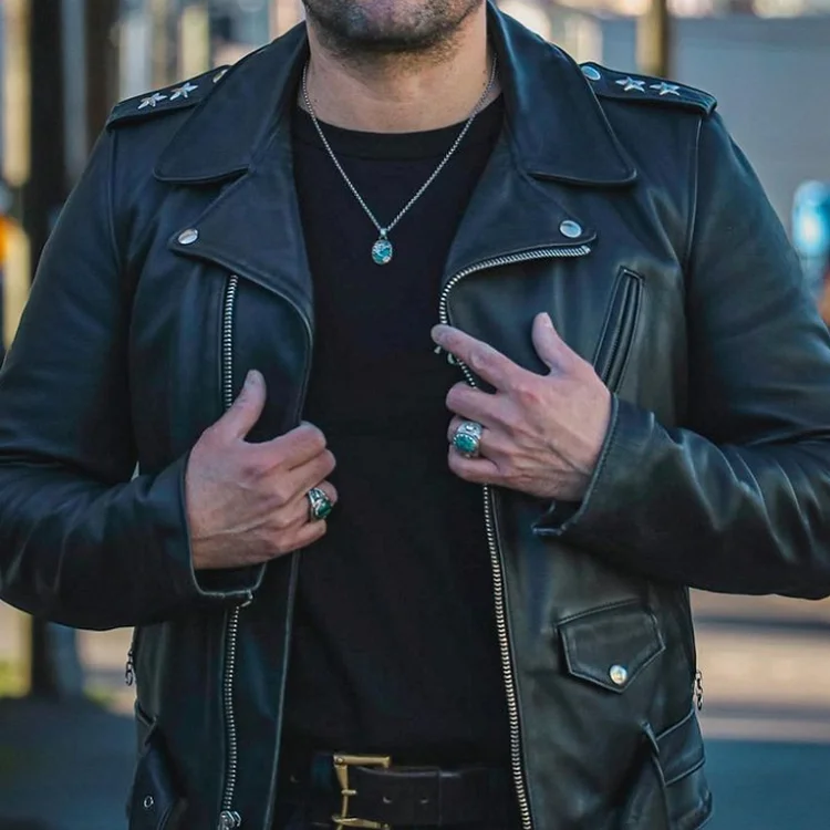 Men's Classic Fashion Zipper Leather Jacket