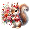 Diamond Painting -DIY Round Dril Heart Rose Squirrel