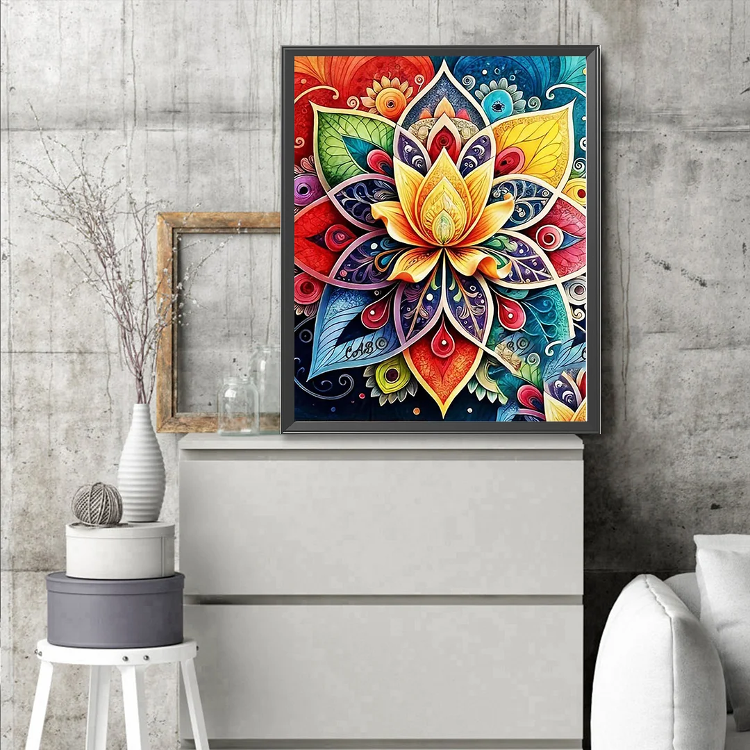 DIY Mandalas Paint by Numbers Kits Drawing Paintwork on Canvas 15.75x19.69inch Without Frame Canvas Oil Painting Number Painting for Beginners Adults Gift Home Wall Decor