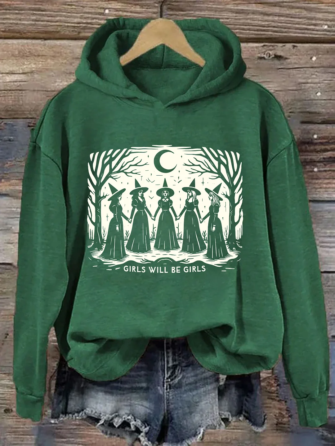 Vintage Girls Will Be Girls Witch Hoodie