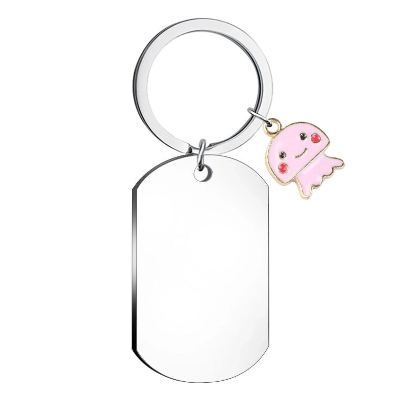 Minimalist Geometric Stainless Steel Unisex Bag Pendant Keychain
