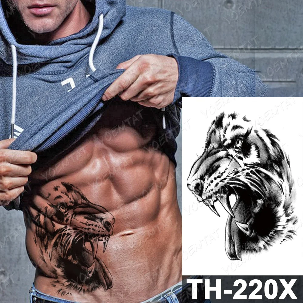 Forest Shadow Wolf Temporary Tattoo Sticker For Men Women Owl Lion Waterproof Fake Henna Tiger Animal Body Art Tatoo Decal