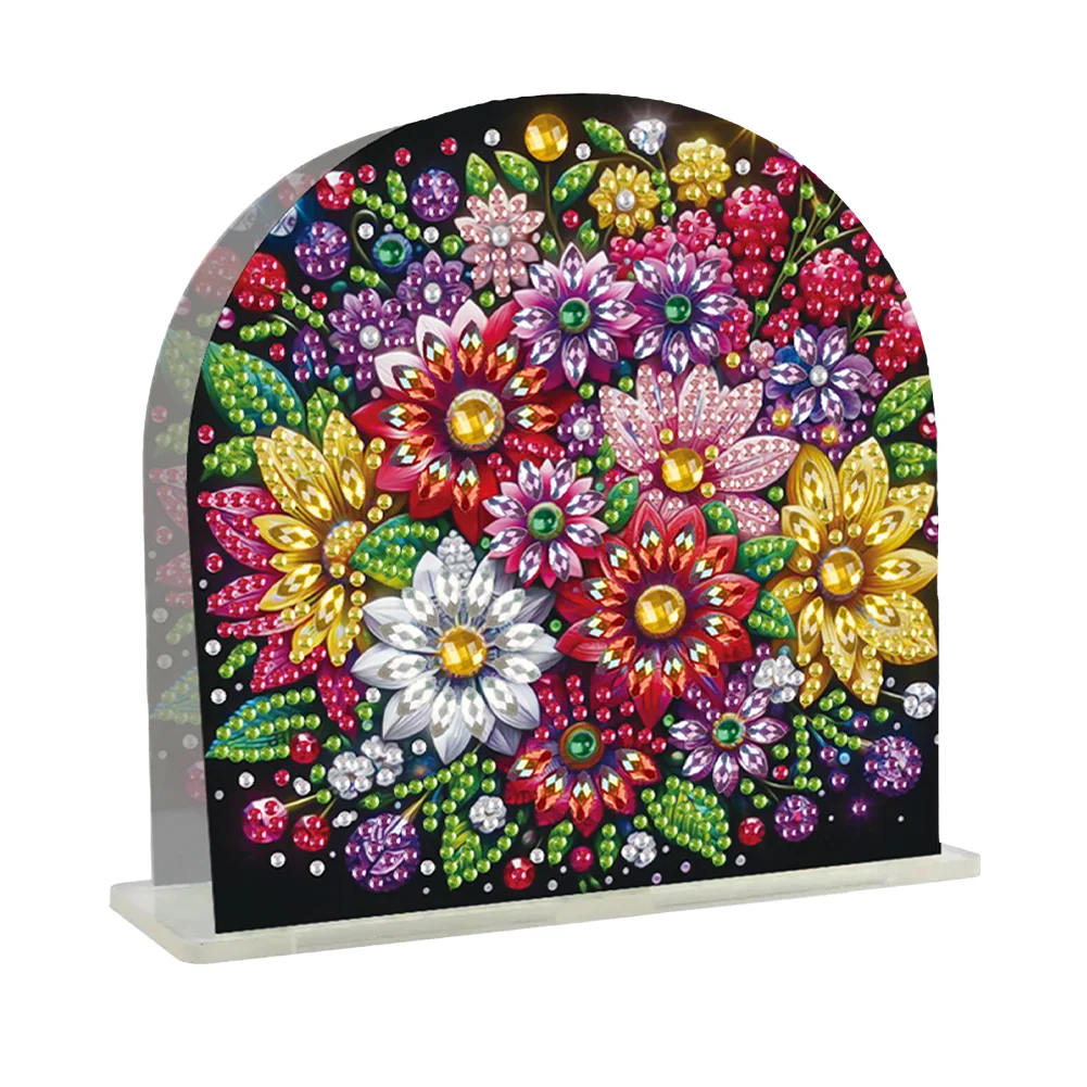 DIY Flowers Acrylic Diamond Painting Napkin Rack Diamond Art Paper Towel Holder