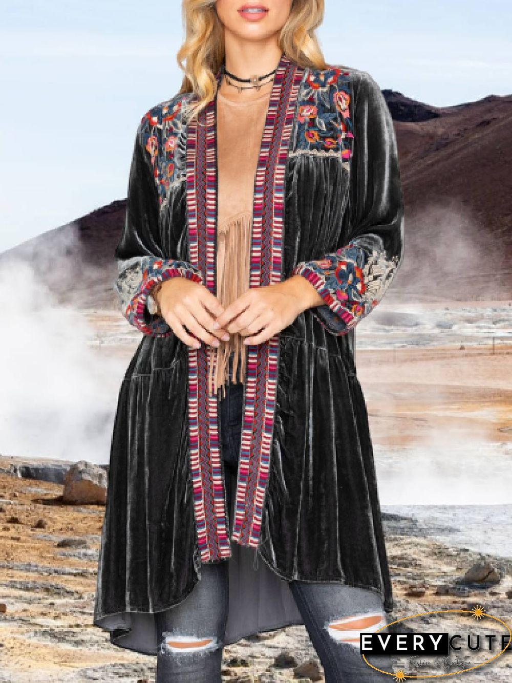 Cotton-Blend Long Sleeve Jacket