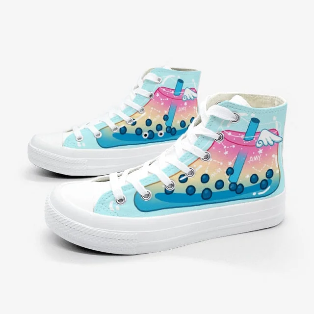 Japanese Colorful Hand Painted Canvas Shoes SP16370