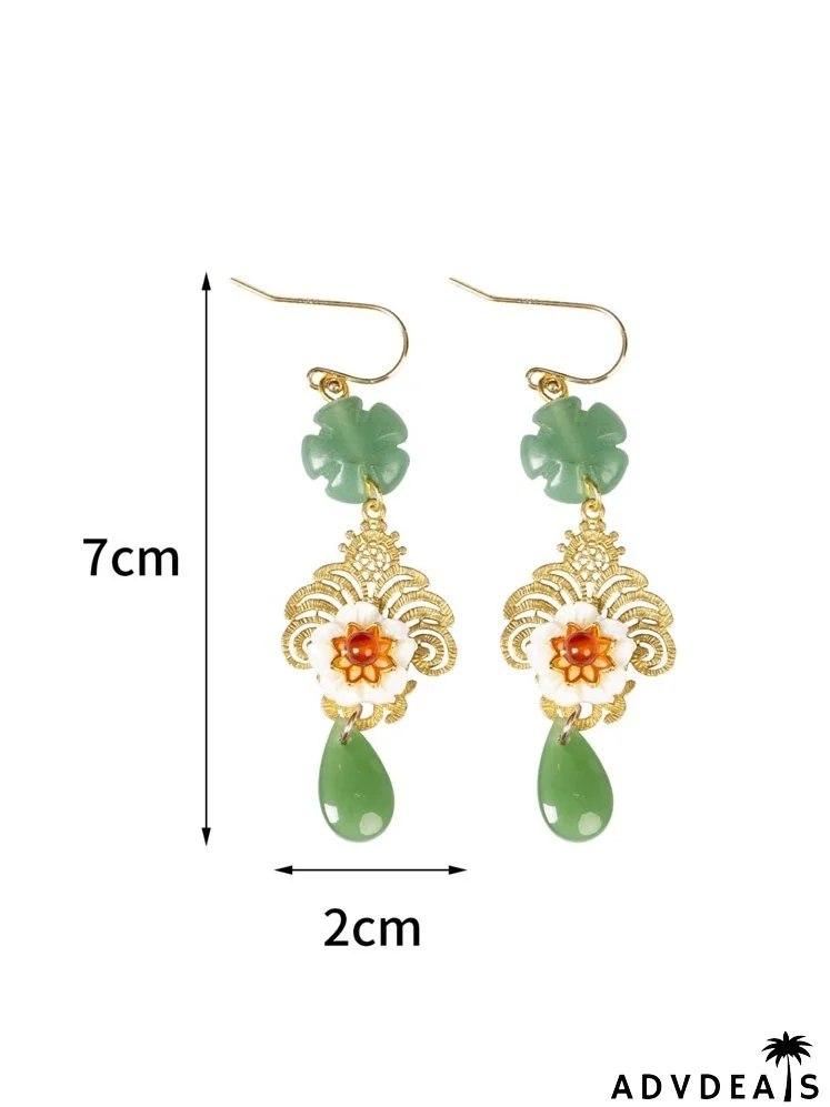Flower Decor Drop Earrings