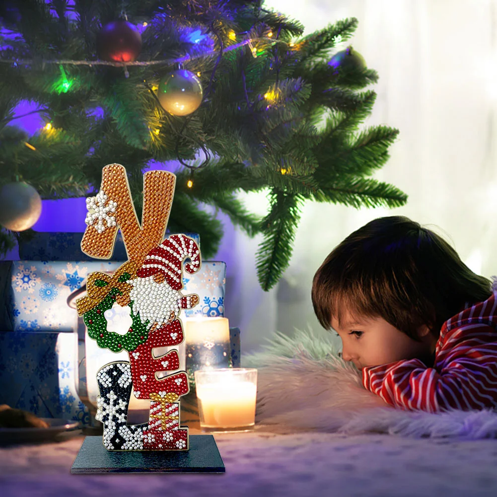 Christmas Wooden Spot Diamond Decoration (Single-sided Crystal Diamond)