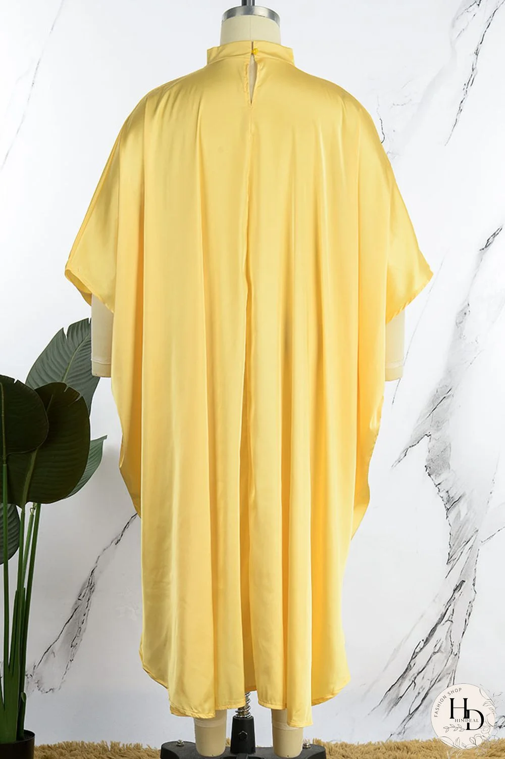 Yellow Casual Daily Solid Appliques Beading O Neck Long Dress Dresses