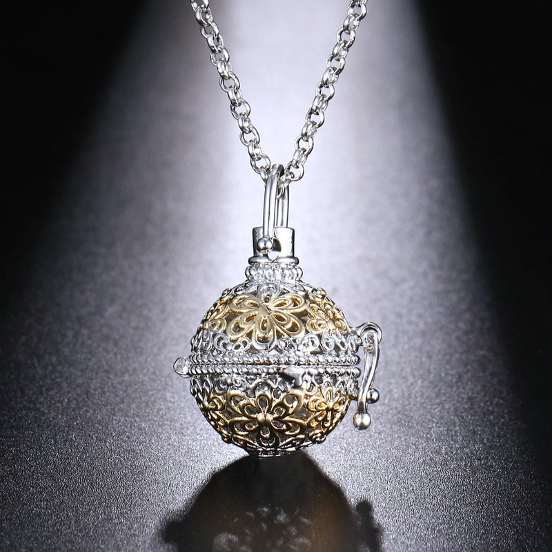 Mexican Bell Feather Tassel Necklace Music Ball Women Aromatherapy Essential Oil Diffuser Exquisite Ornament