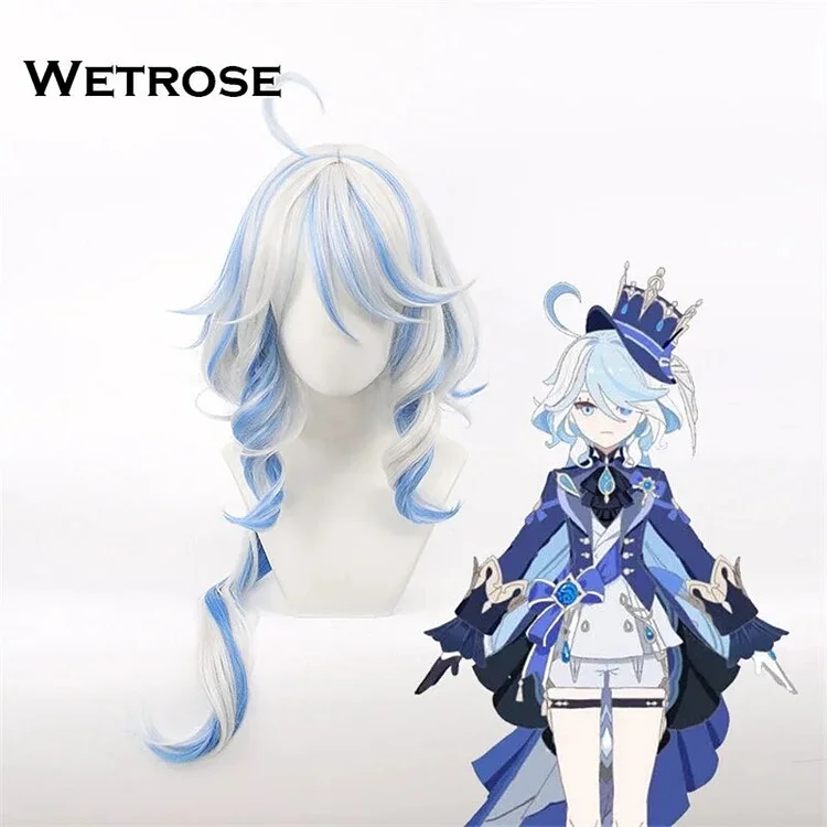 【Wetrose】Furina Focalors Wig Cosplay Genshin Impact Ousia Pneuma Furiina Фурина Long Short Hydro God Archon Black White Tail aliexpress Wetrose Cosplay