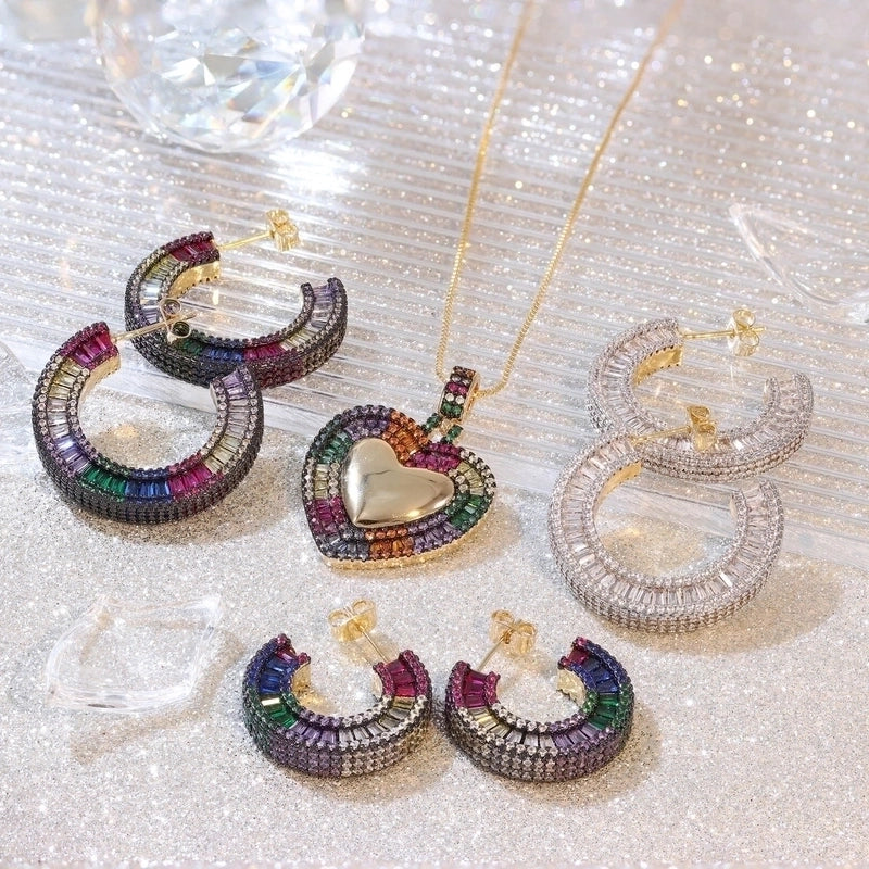 1 Pair Casual Minimalist Streetwear C Shape Plating Copper Zircon Copper Earrings