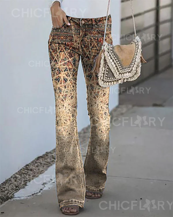 Women's Ethnic Vintage Print Pants