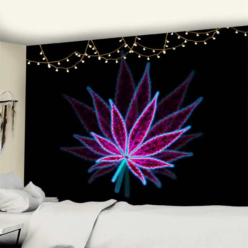 New 3D Printing Maple Leaf Wall Hanging Tapestry Art TAPIZ Bohemia Psychedelic Witchcraft Curtain Bedroom Home Decor