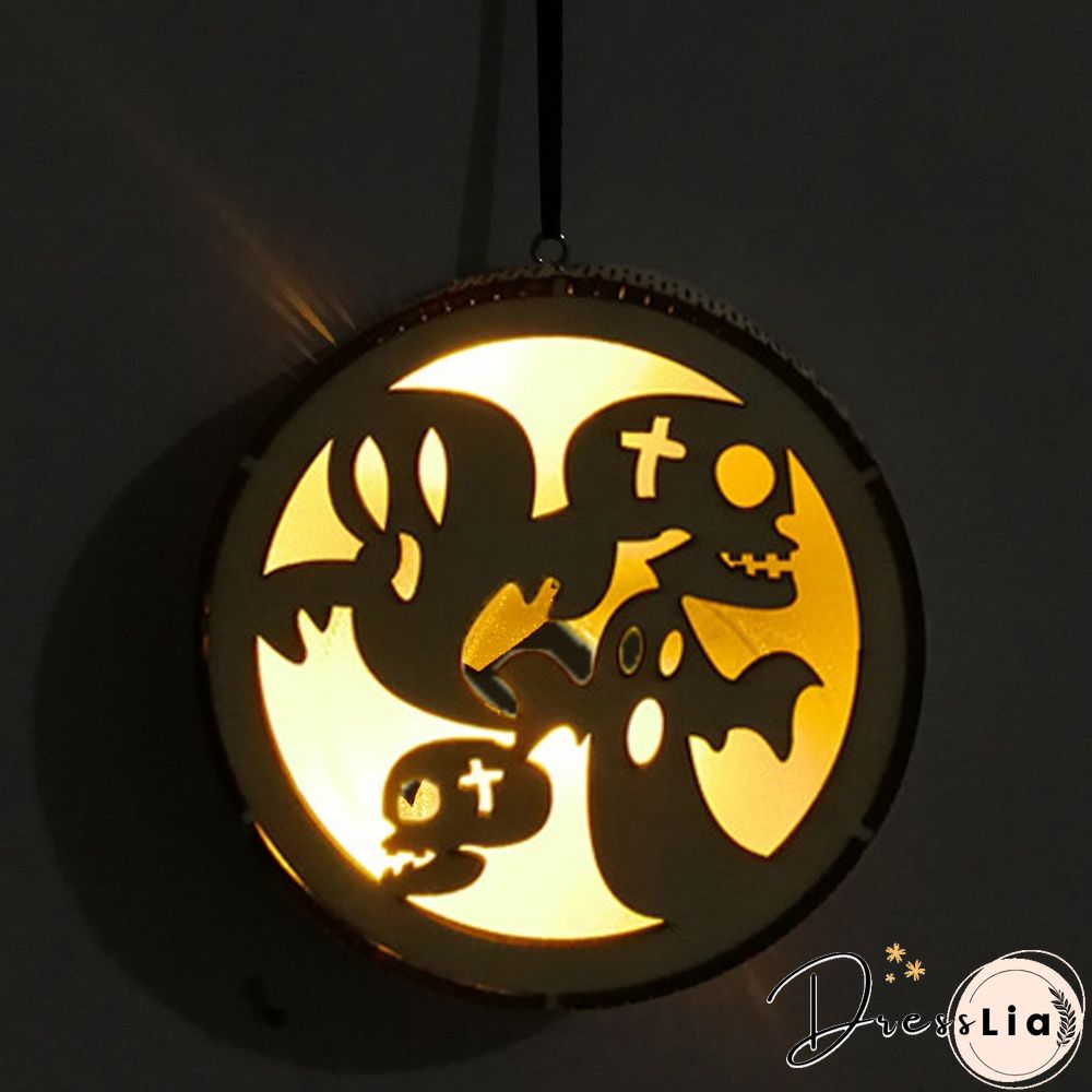 Wooden Halloween Themed 3D LED Lights