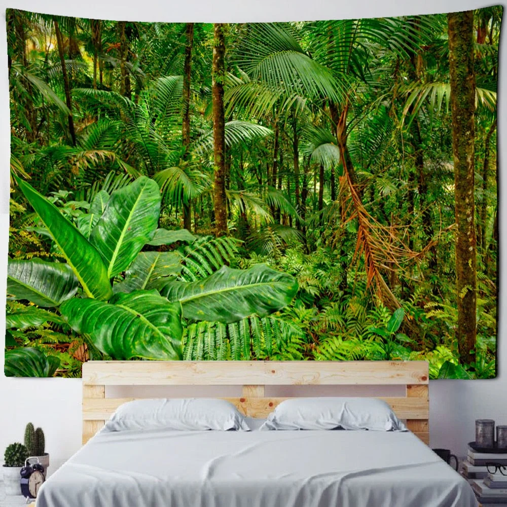 Beautiful Natural Forest Large Tapestry Wall Hanging Scenery Bohemian Mandala Art Living Room Background Home Decor