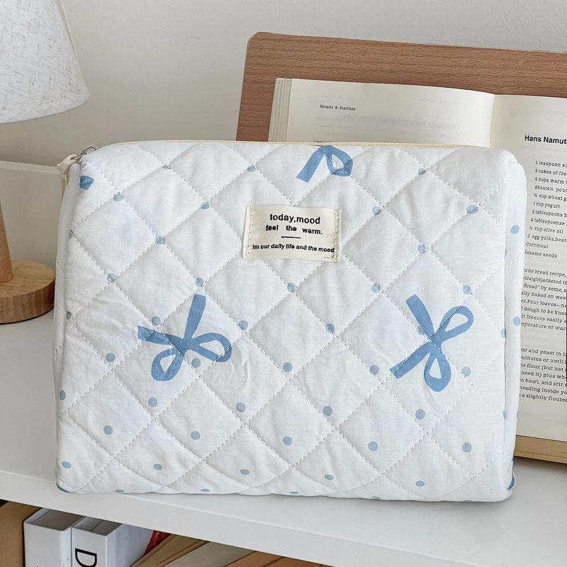 Classic Style Bow Knot Polyester Sewing Thread Square Makeup Bags