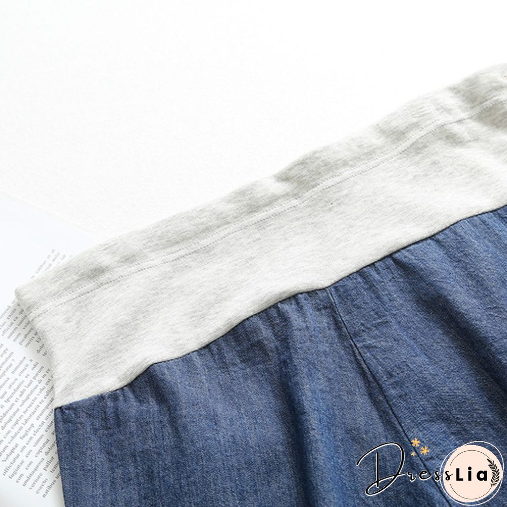 Maternity Pregnancy Women Pregnant Summer Denim Shorts Over Bump Pants Casual