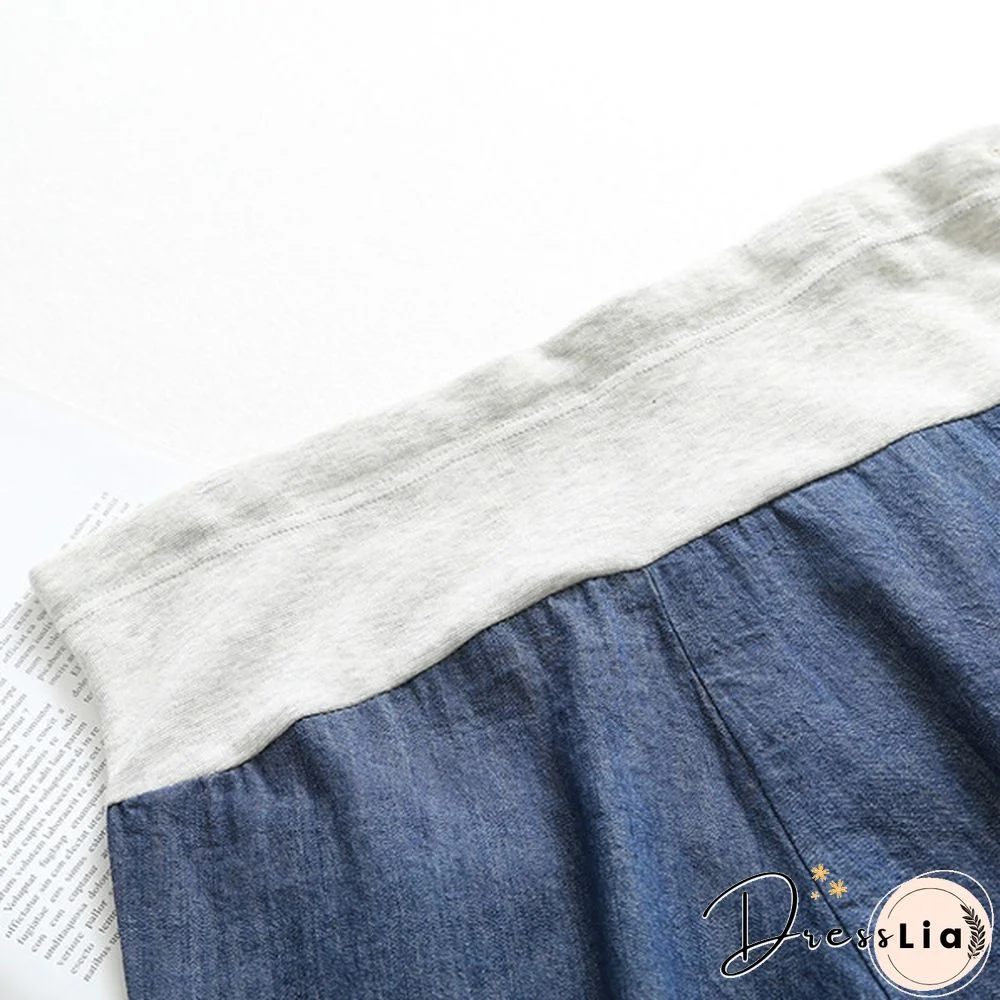 Maternity Pregnancy Women Pregnant Summer Denim Shorts Over Bump Pants Casual