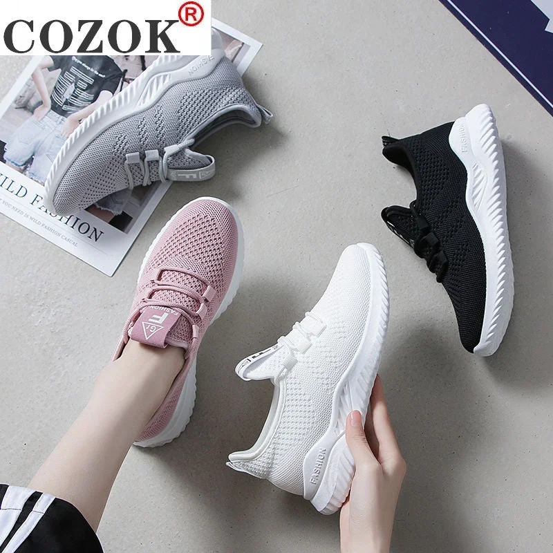 Mesh Sneakers Female Students 2021 Spring Summer New Women's Shoes Korean Fashion Running White Shoe Breathable Mesh Shoes cozok